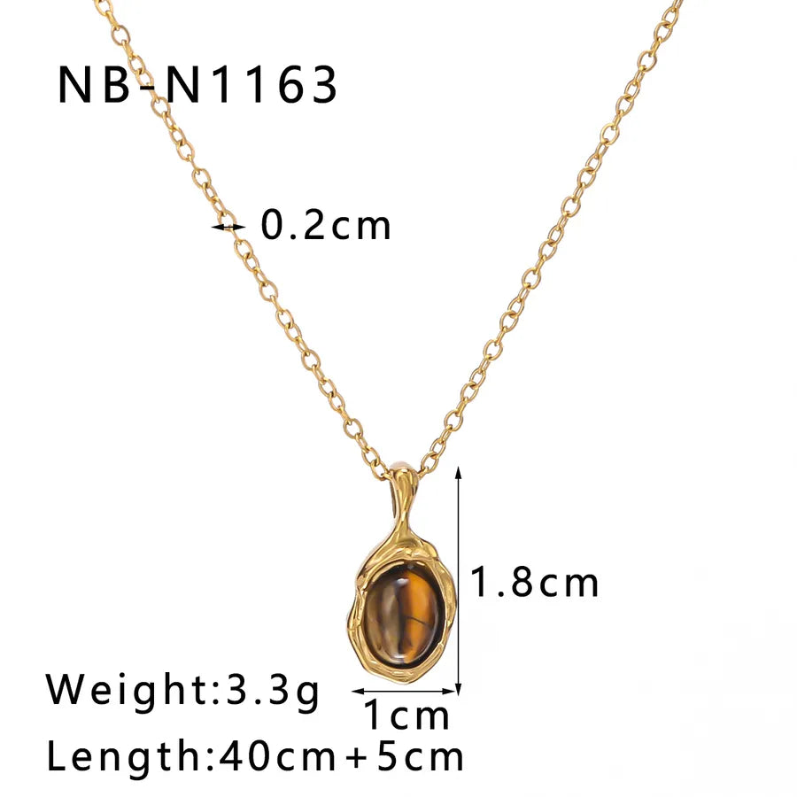 Gold Geometric Pendant Necklace with Shell & Zircon NB-N1163