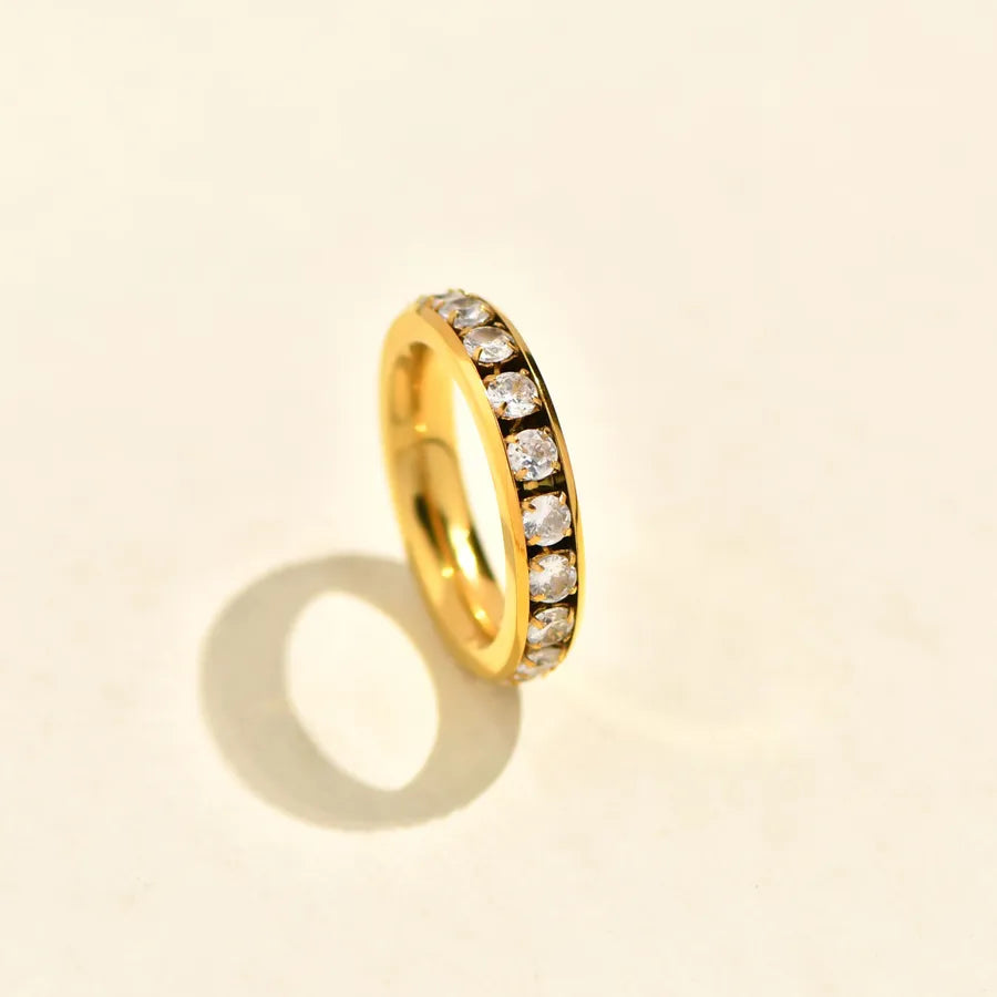 18K Gold Plated Spiral Zirconia Ring 5772601