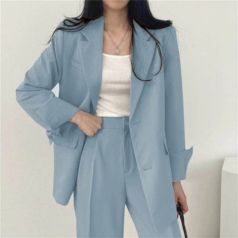 Caramel Women's Casual Blazer – Short & Stylish Light Blue (suit)