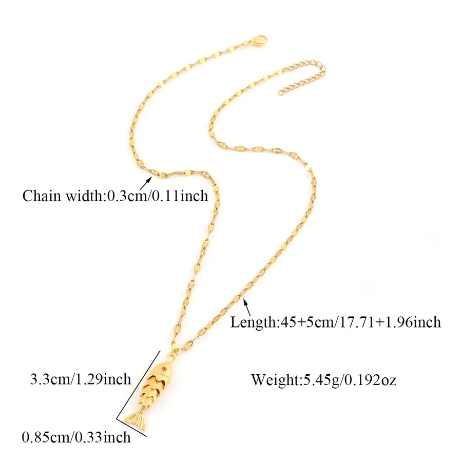 Gold Carp Pendant Necklace – Stainless Steel & Copper