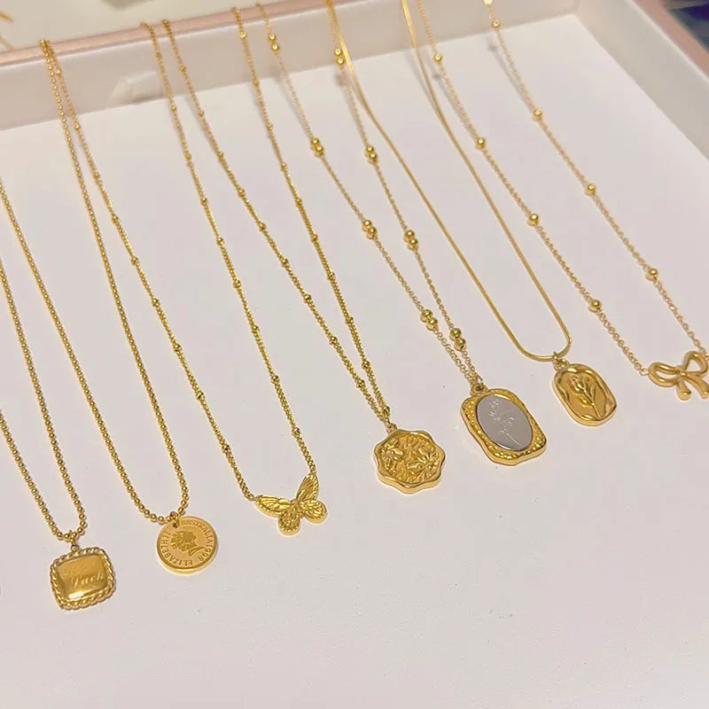 Bohemian Floral Titanium Steel Necklace