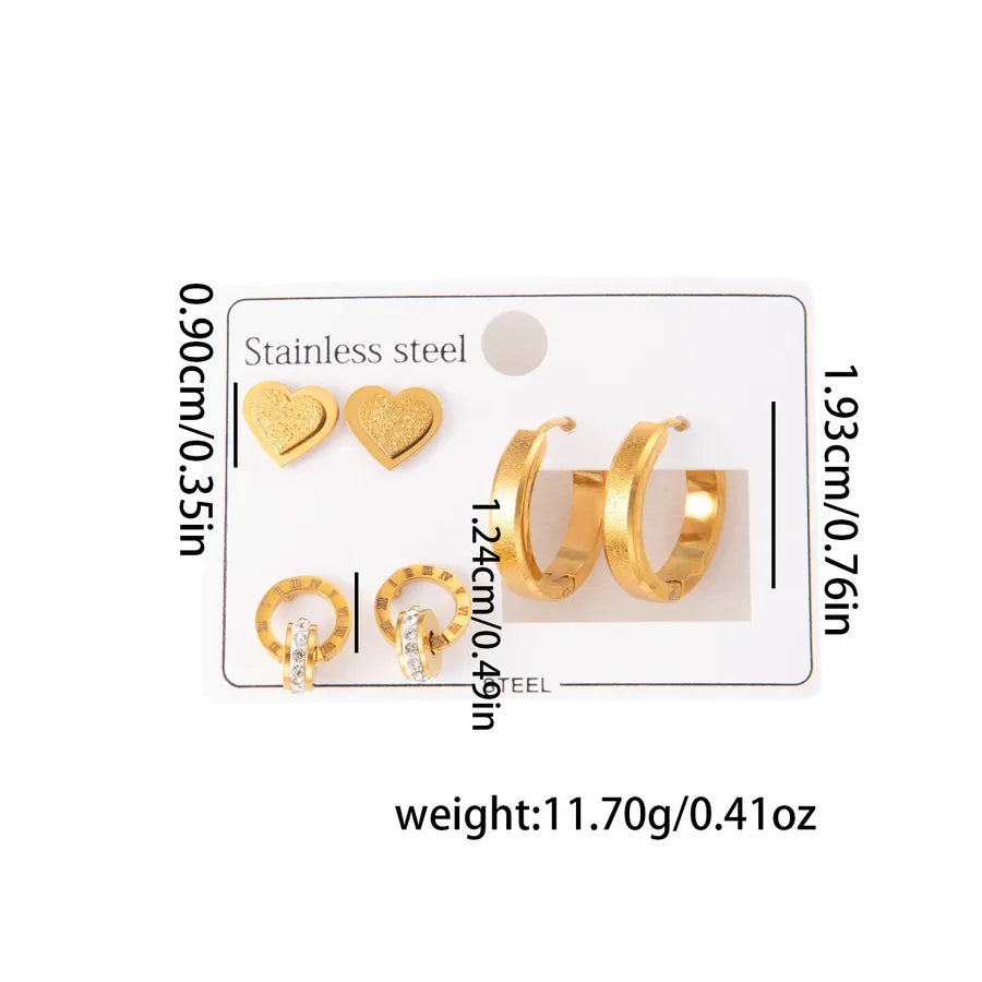 Titanium Steel Heart Earrings for Women Love Circle Earrings 0955