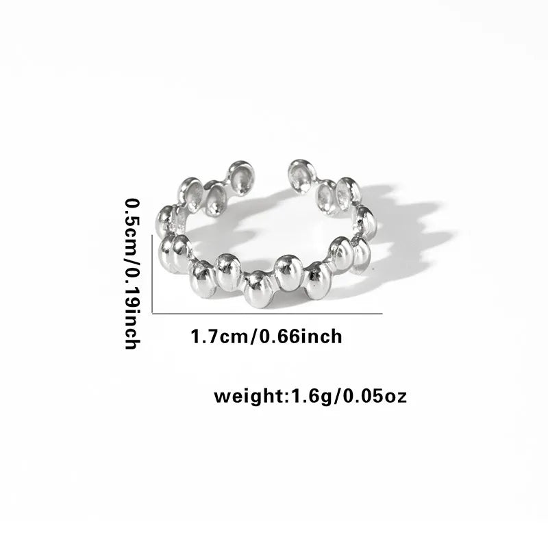 Titanium Steel Fish Tail Ring for Women Adjustable Opening TYR0331