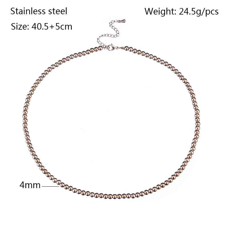 Rose Gold Stainless Steel Geometric Necklace