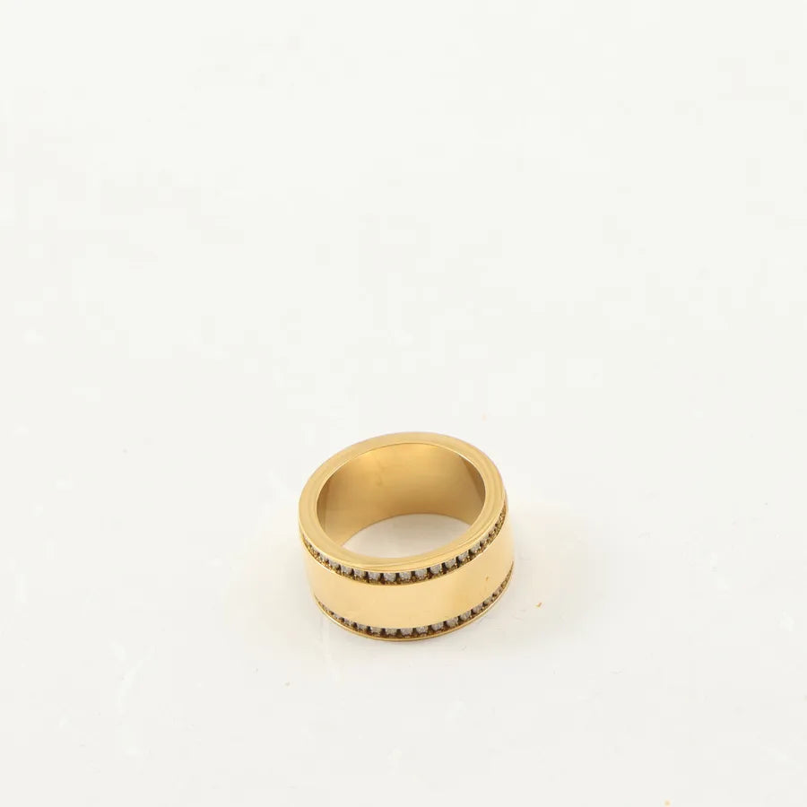 18K Gold Plated Geometric Titanium Steel Ring