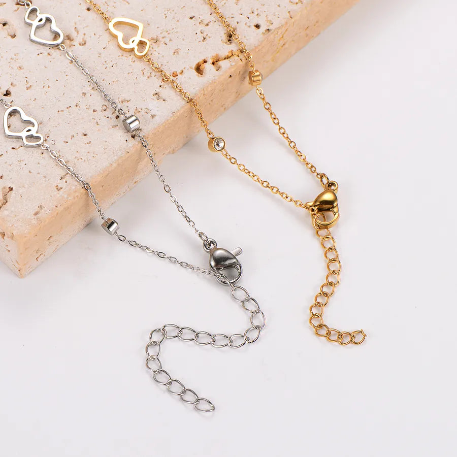 Gold Plated Hollow Heart Anklet for Women