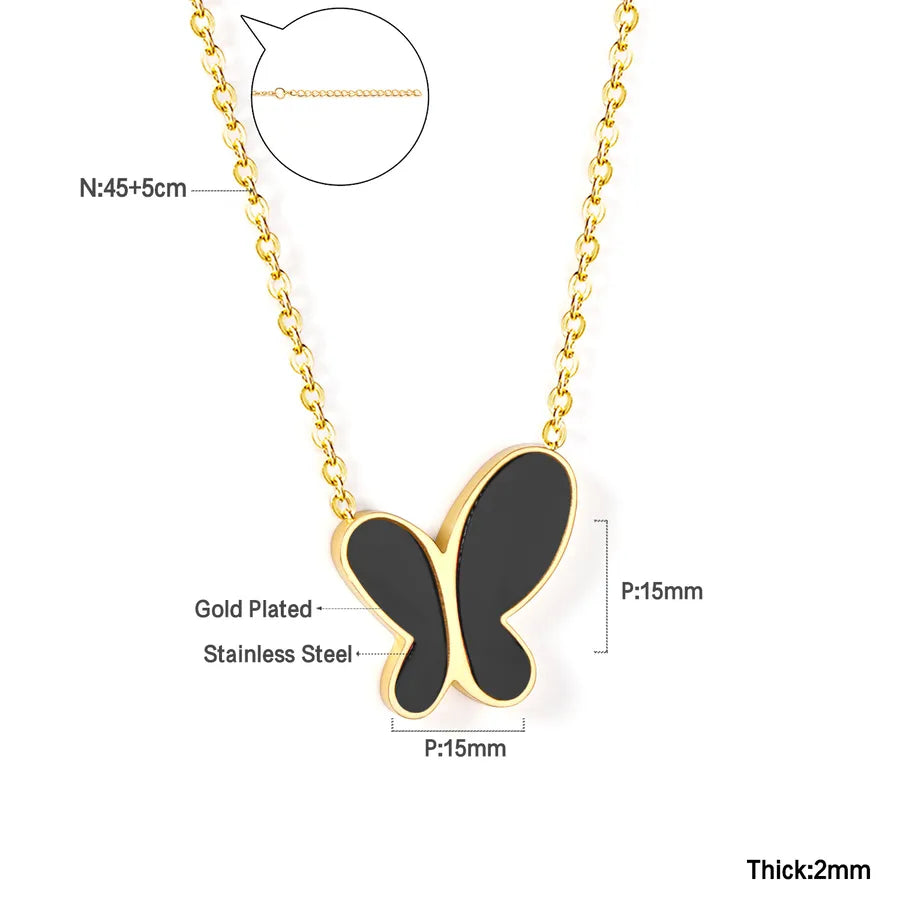Gold Butterfly Pendant Necklace NE25150BG