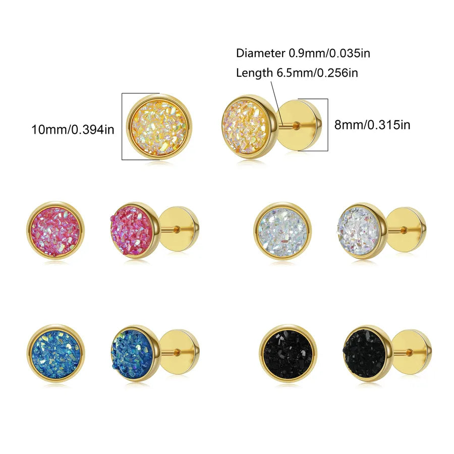 Harajuku Geometric Stainless Steel Earrings Set