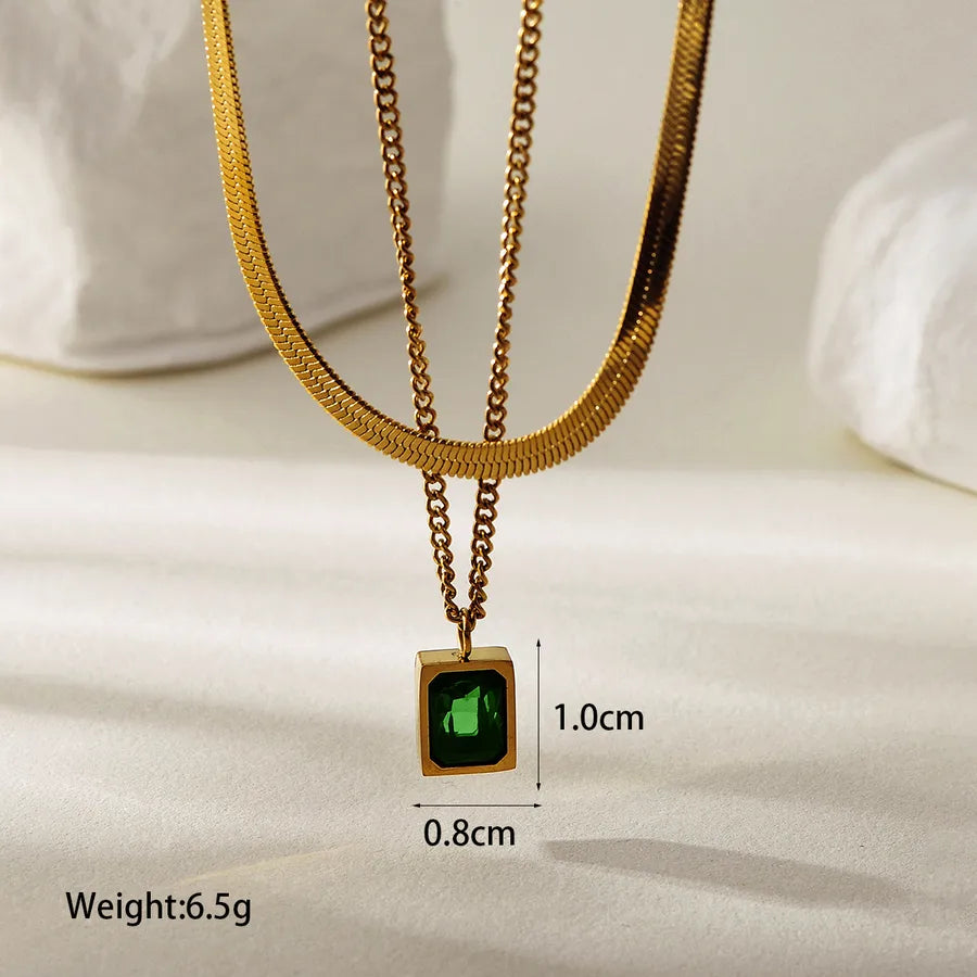 18K Gold PVD Geometric Stainless Steel Necklace HC227