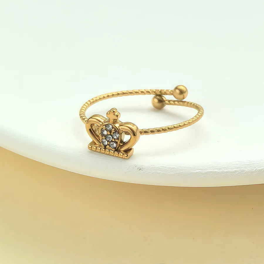 Elegant Rhinestone Knot Stainless Steel Ring JZ-25-09-041