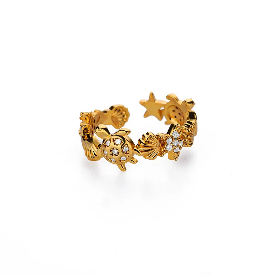Gold Starfish Adjustable Ring – Stainless Steel 28