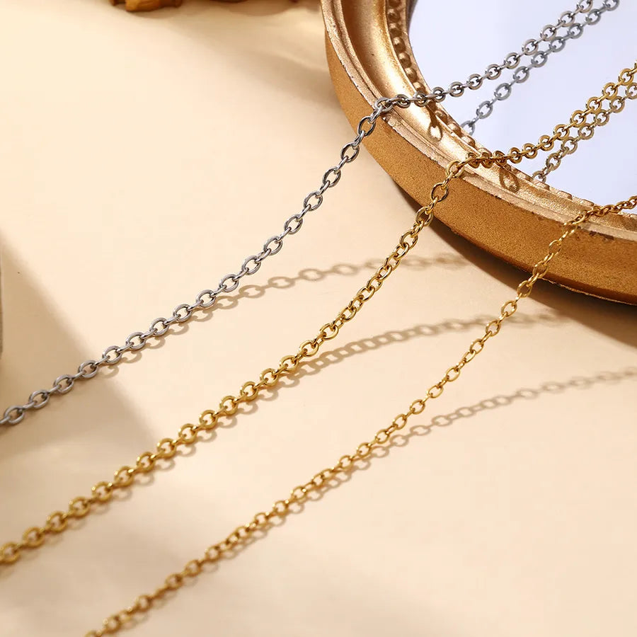 18K Gold Plated Stainless Steel Cross Chain Necklace