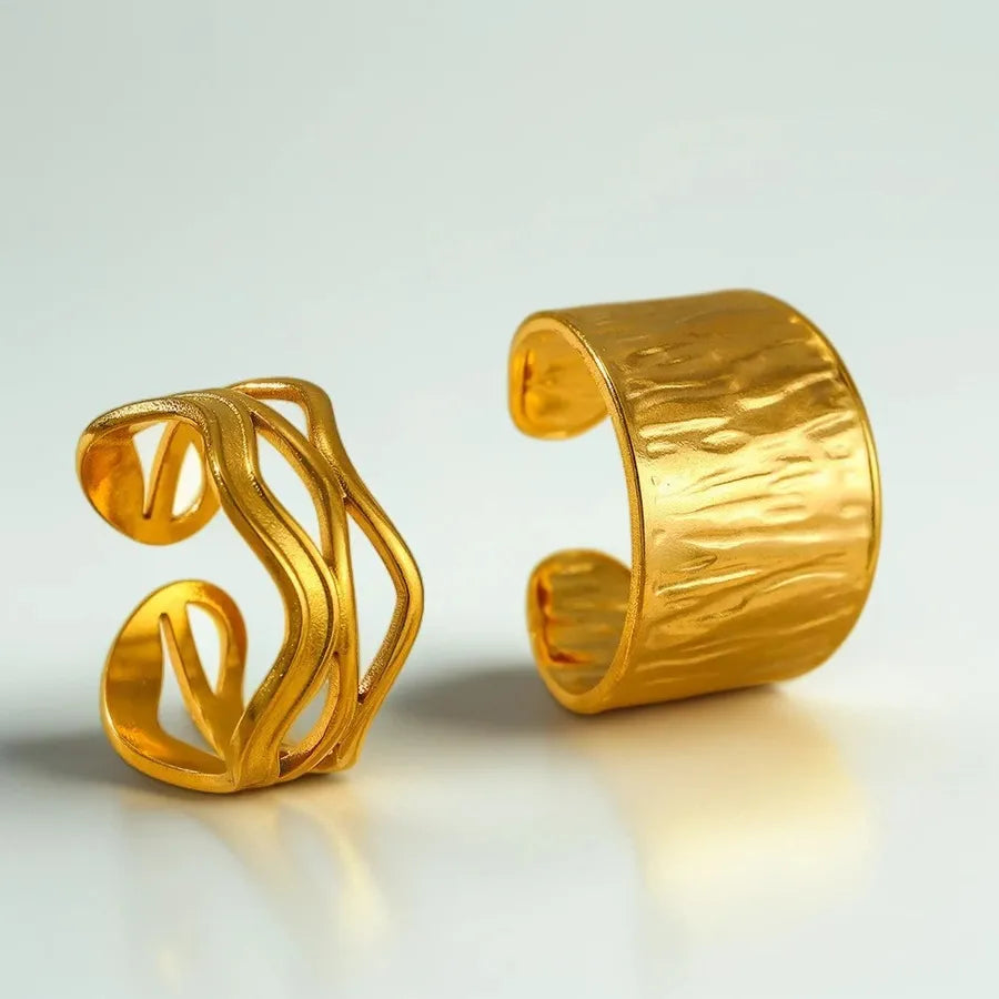 18K Gold Plated Stainless Steel Open Ring