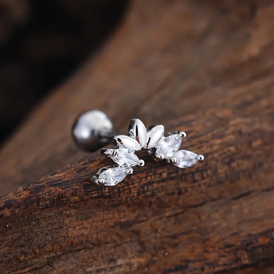 Stainless Steel Zirconia Stud Earrings 3455 Silver Ear Studs