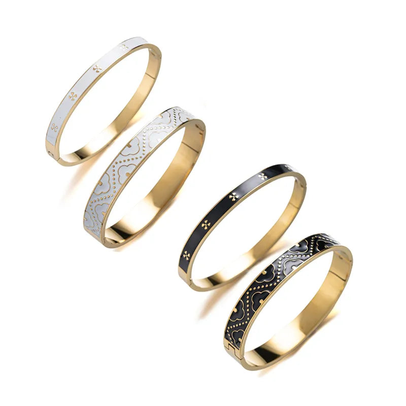 Four Leaf Flower Titanium Steel Bracelet