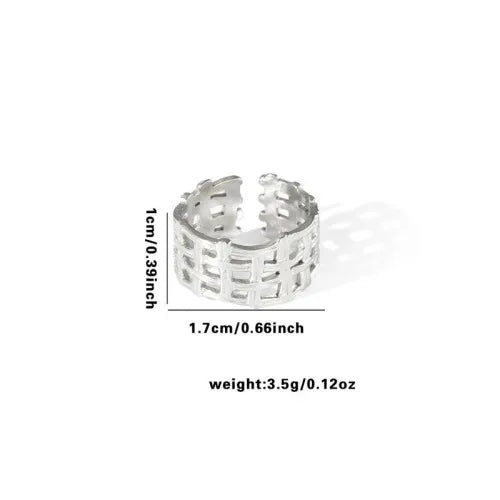 Titanium Steel Fish Tail Ring for Women Adjustable Opening TYR0367