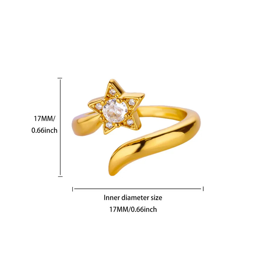 18K Gold Plated Adjustable Starry Snake Ring JZ8427G