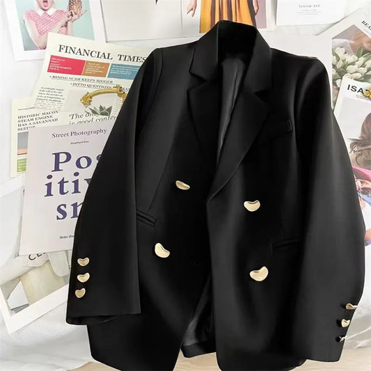 Black Double-Breasted Women's Blazer
