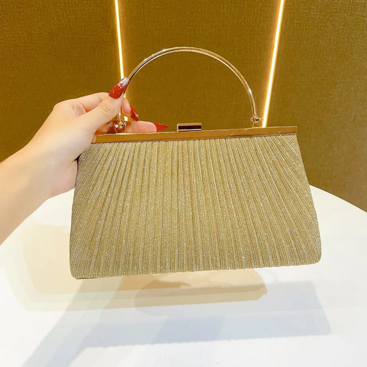 Shiny Ruched PU Crossbody Handbag for Women