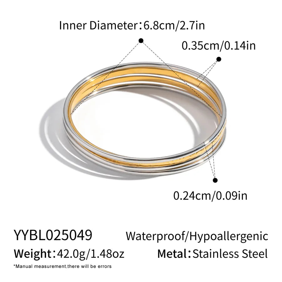 Colorful Geometric Stainless Steel Bracelet Gold YYBL025049