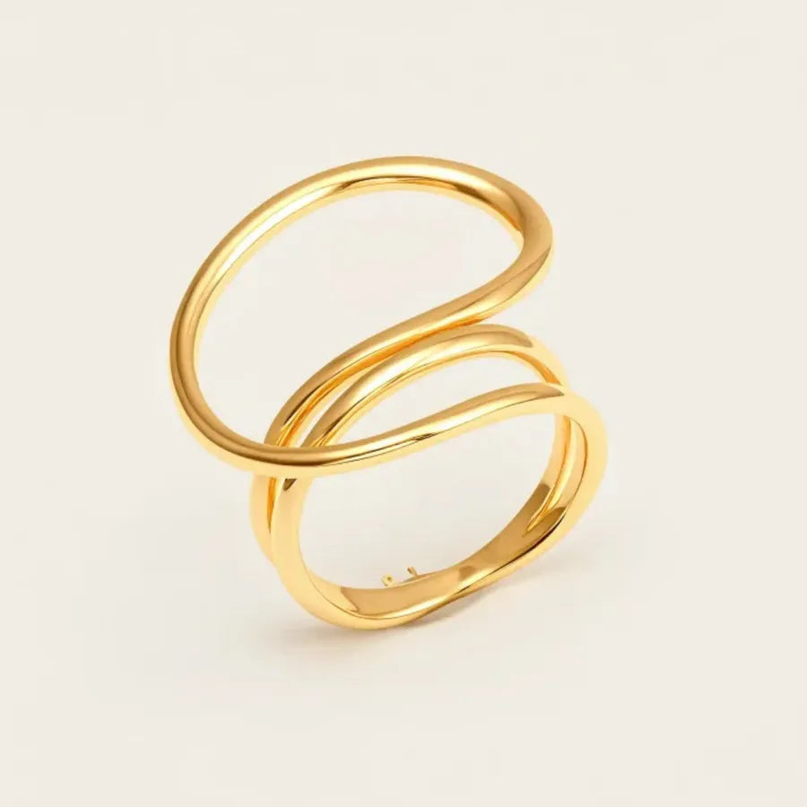 Geometric Twisted Stainless Steel Ring