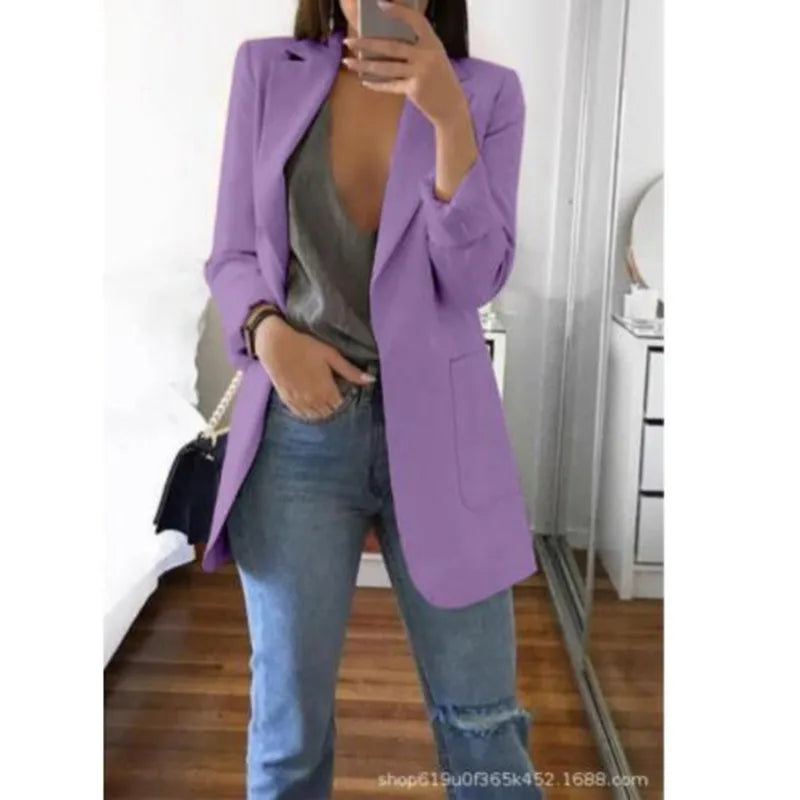 Women's Slim Fit Open Front Blazer Cardigan