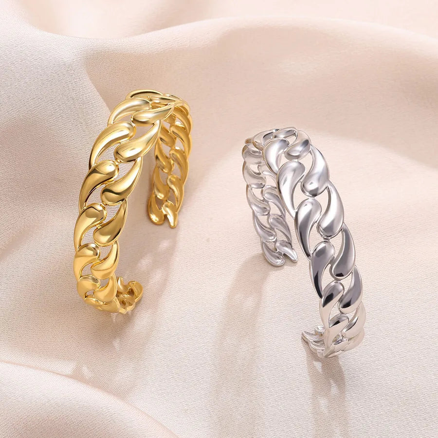 Stainless Steel Open Bangle Bracelet