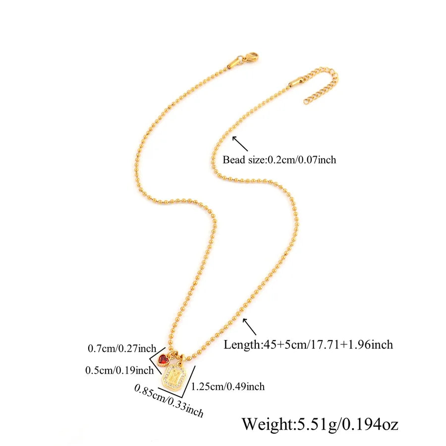 Gold Heart Crystal Pendant Necklace for Women