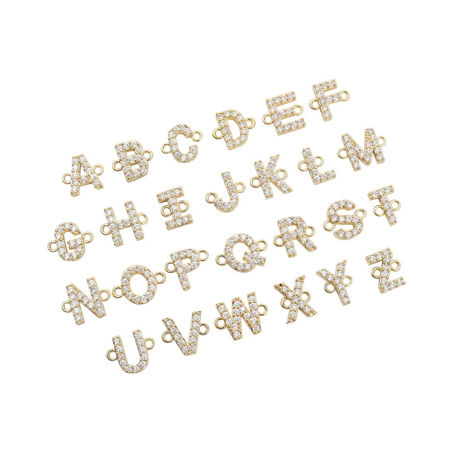 18K Gold Plated Letter Pendant Pearl Necklace