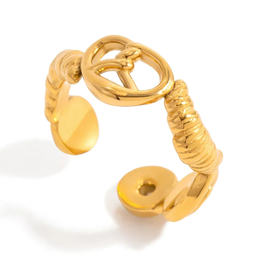 18K Gold Heart Stainless Steel Ring