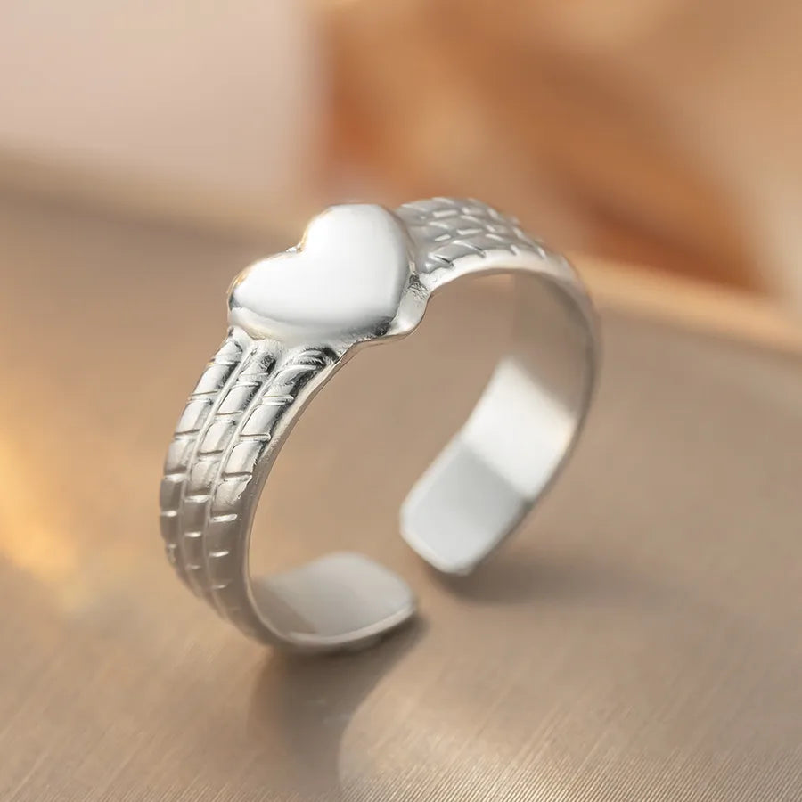 Geometric Titanium Steel Open Ring for Women K416 Steel Color Ring Open