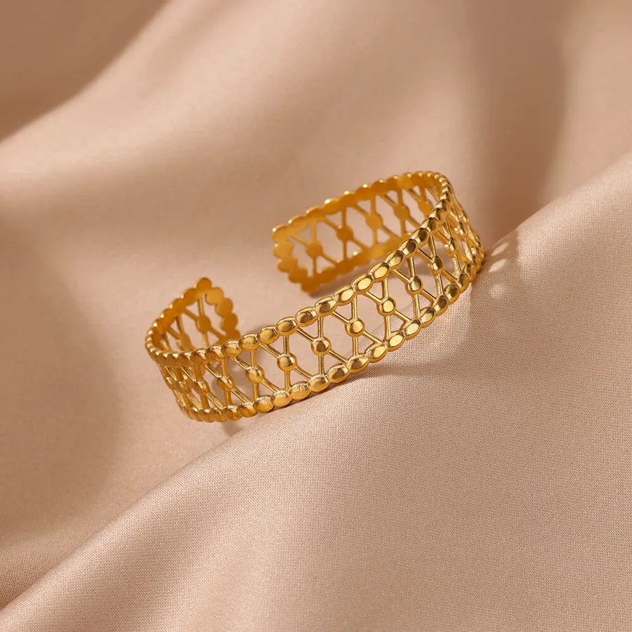18K Gold Plated Hollow Chain Bracelet for Women