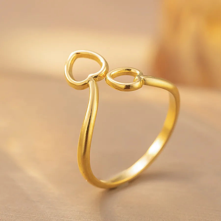 18K Gold Titanium Steel Geometric Open Ring K287 Gold Ring Adjustable