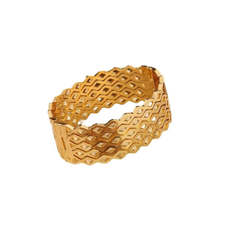 18K Gold Plated Honeycomb Zircon Ring
