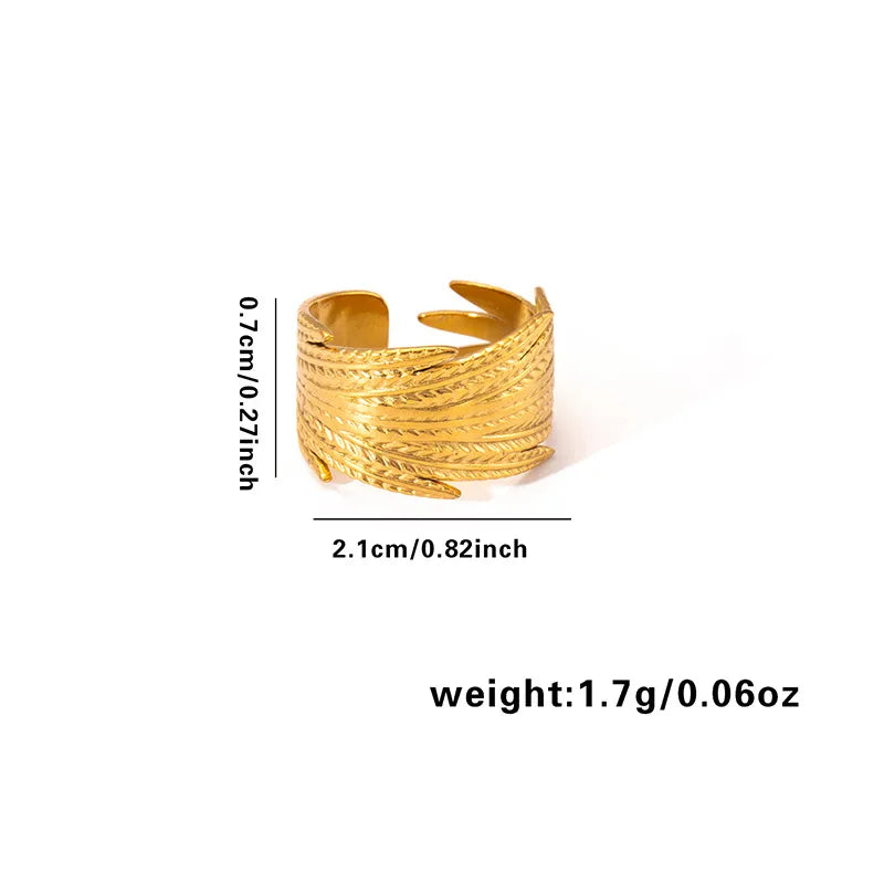 18K Gold Plated Titanium Steel Open Ring Adjustable Opening TYGR0168