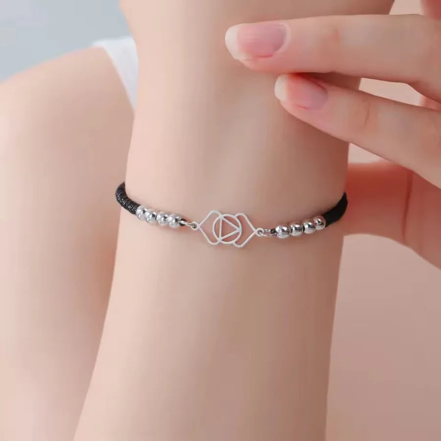 Mandala Lotus Red Rope Bracelet