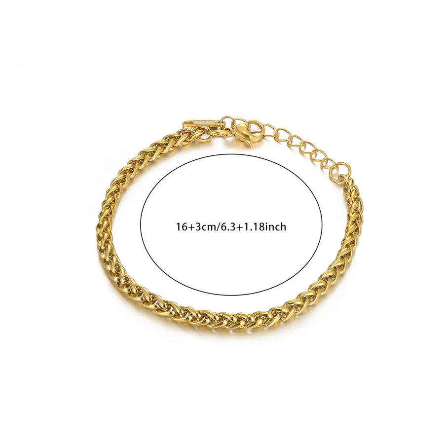 Gold Plated Figaro Chain Bracelet for Women G1791 18k
