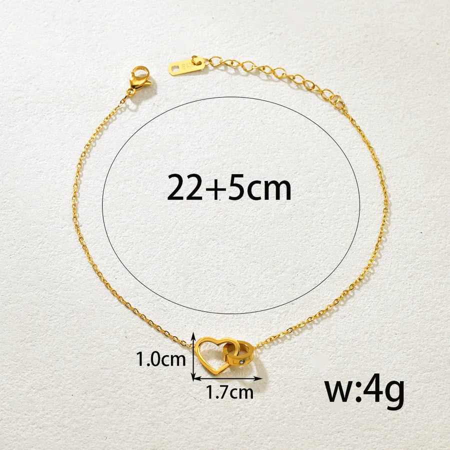 Gold Heart Anklet for Women – Stainless Steel