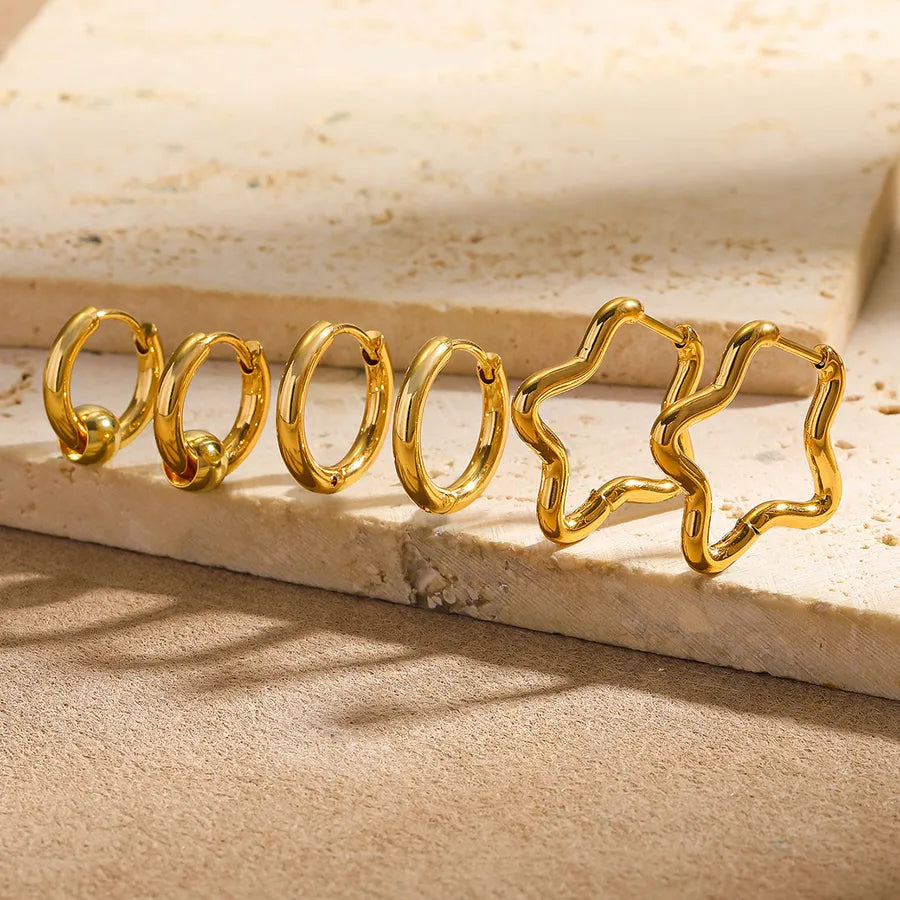 Gold Plated Butterfly & Heart Earrings Set – 3 Pairs