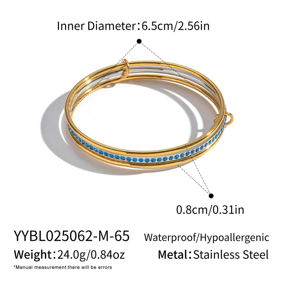 Gold Zircon Geometric Link Bracelet for Women