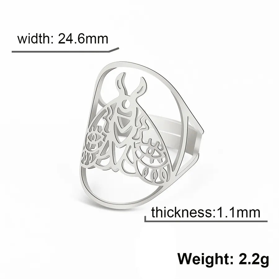 Gold Cutout Stainless Steel Unisex Ring