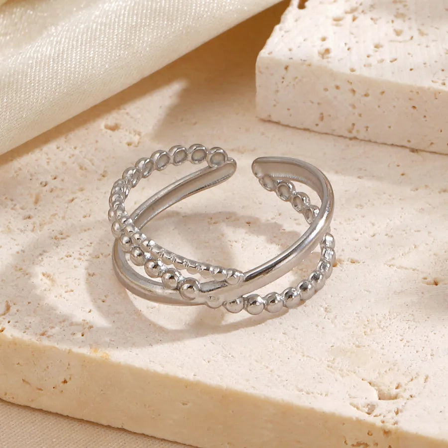 18K Gold Plated Geometric Open Ring for Women