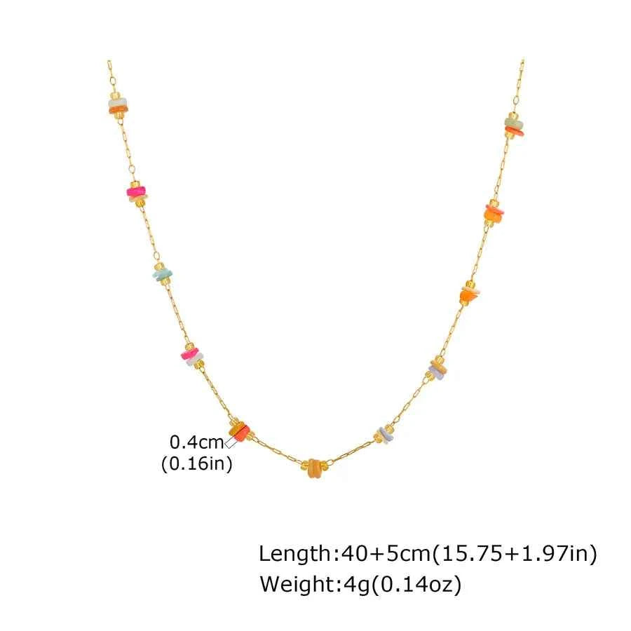 Women's Color Block Stainless Steel Necklace