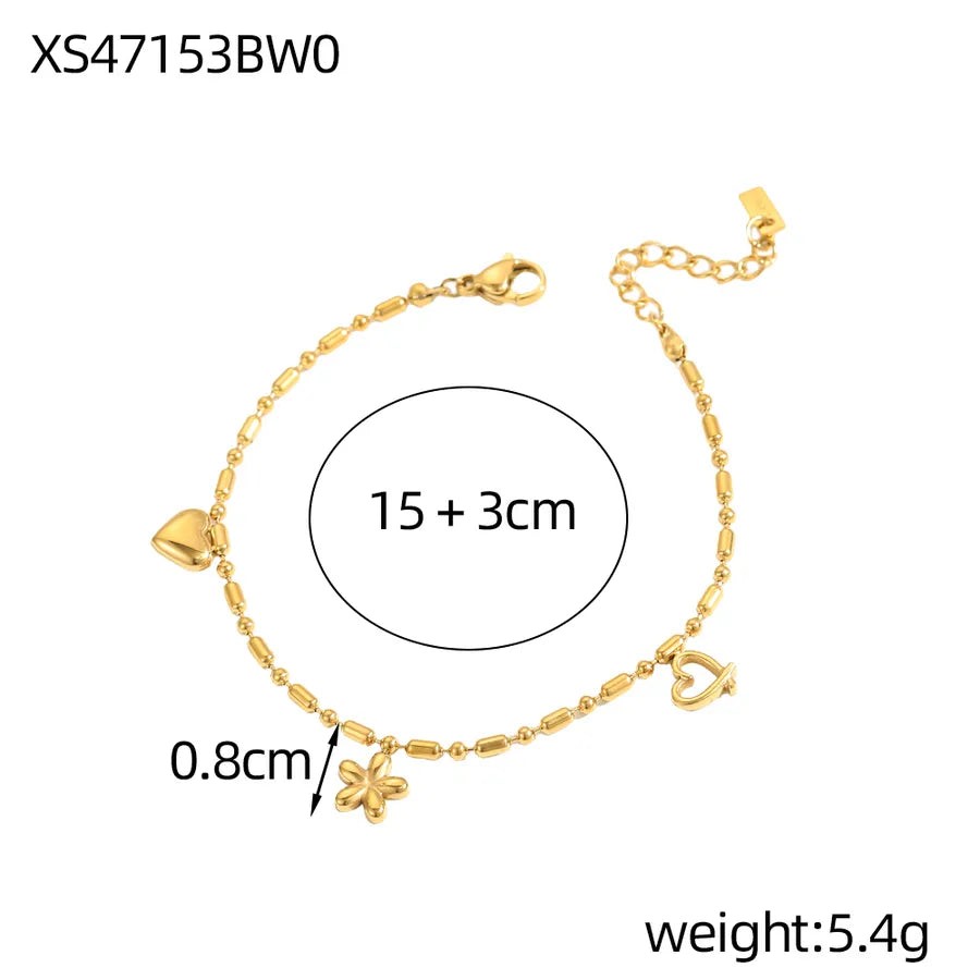 Elegant Gold-Plated Titanium Bracelet Stack XS47153BW0