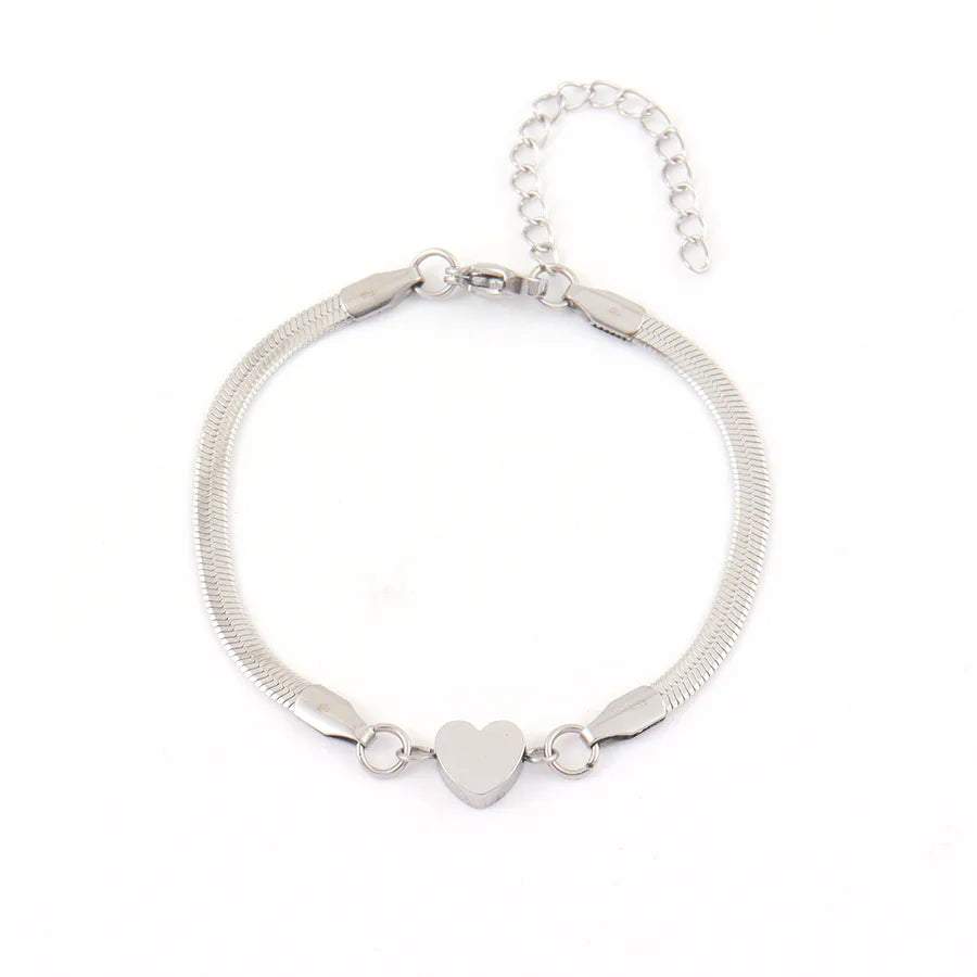 Gold Heart Stainless Steel Bracelet