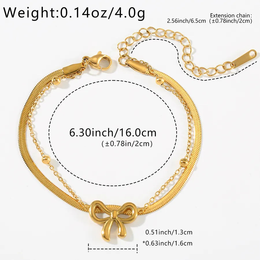 Double-Layer Bow Stainless Steel Bracelet