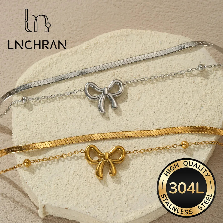 Double-Layer Bow Stainless Steel Bracelet