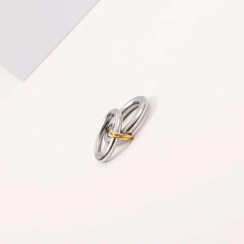 18K Gold Plated Titanium Steel Double Ring Bracelet