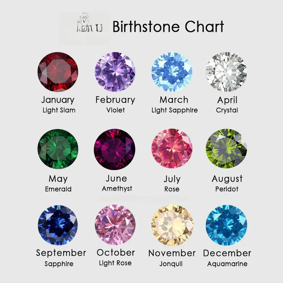 14K Gold Heart Birthstone Necklace for Women