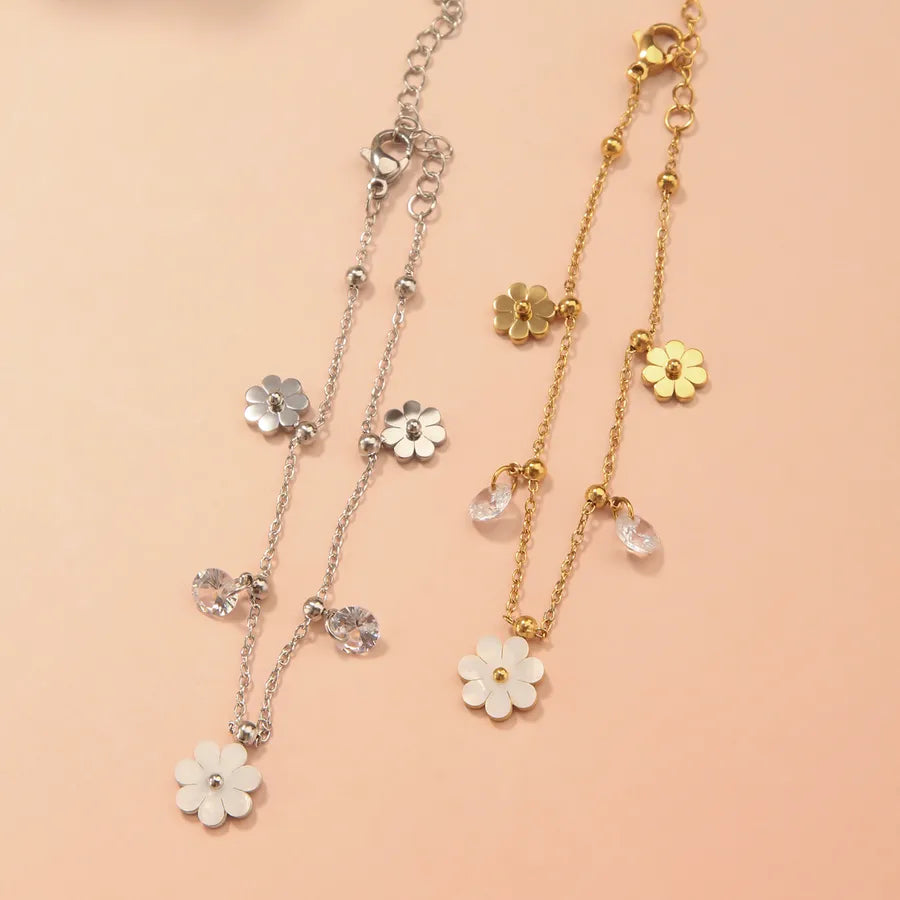 18K Gold Sunflower Pendant Necklace